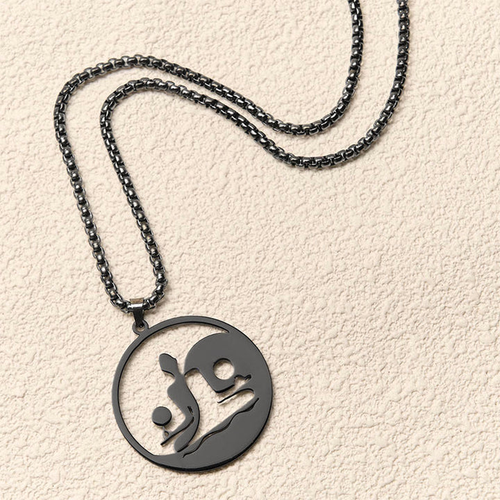 Naszyjnik z wisiorkiem w kształcie figurki Buddha Stones Buddy i stalową konstrukcją równowagi - image 3