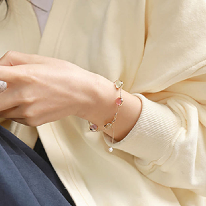 Bransoletka z Buddha Stones , kolorowy kryształ ametystu i truskawki z kwarcem - image 16