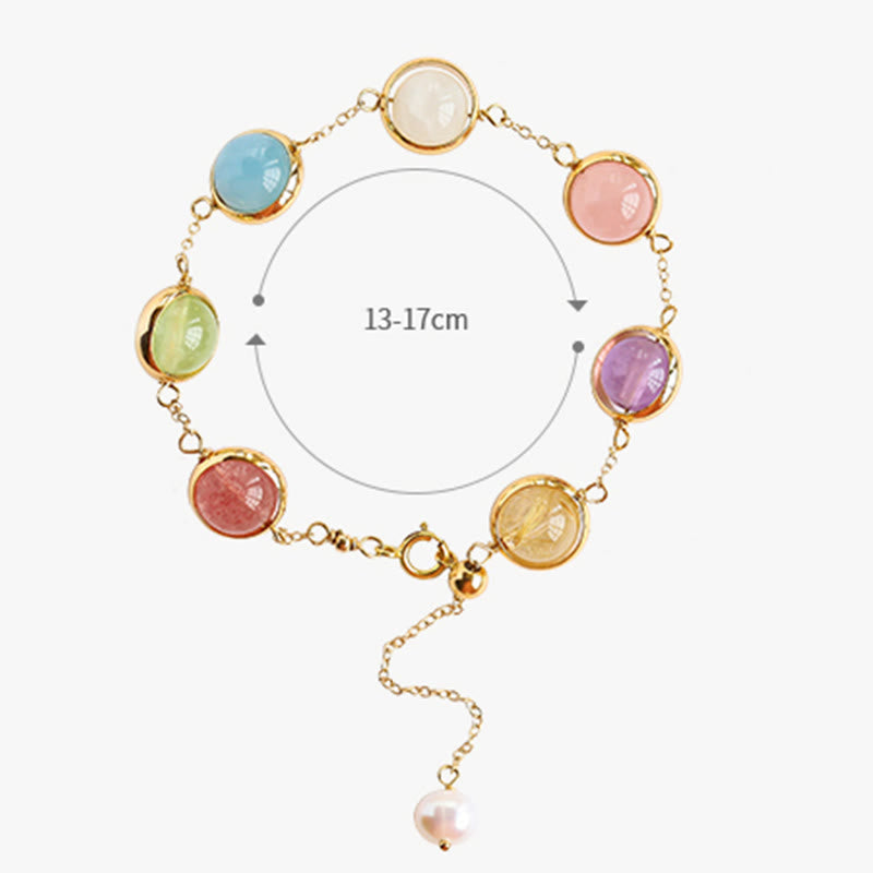 Bransoletka z Buddha Stones , kolorowy kryształ ametystu i truskawki z kwarcem - image 12