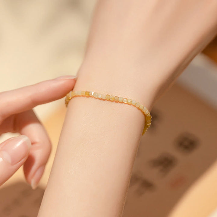 Bransoletka motywacyjna z ultracienkich koralików z naturalnego opalu i Buddha Stones o grubości 2 mm - image 4