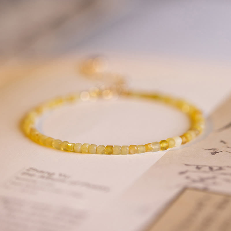 Bransoletka motywacyjna z ultracienkich koralików z naturalnego opalu i Buddha Stones o grubości 2 mm - image 1