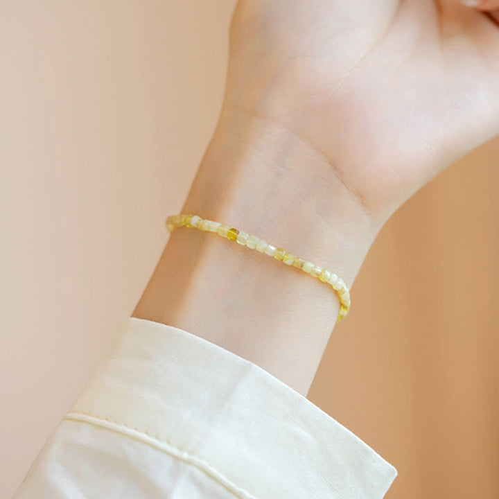 Bransoletka motywacyjna z ultracienkich koralików z naturalnego opalu i Buddha Stones o grubości 2 mm - image 7