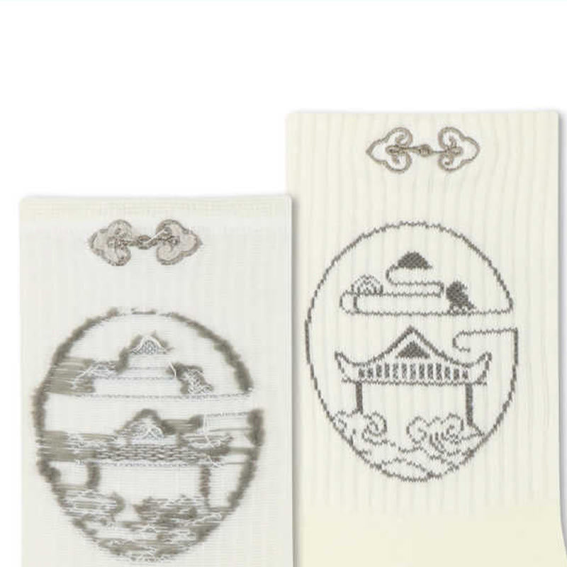 Skarpetki damskie z Buddha Stones, swobodnym pawilonem lotosu i jeleniem, z motywem spokoju i zapięciem Micro Crew - image 3