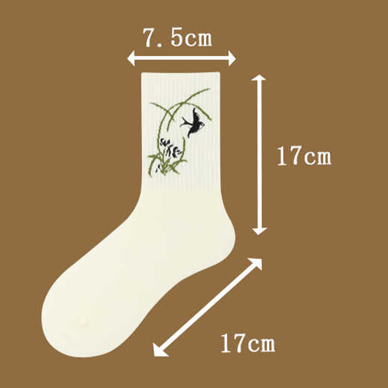 Skarpetki damskie z Buddha Stones, swobodnym pawilonem lotosu i jeleniem, z motywem spokoju i zapięciem Micro Crew - image 7