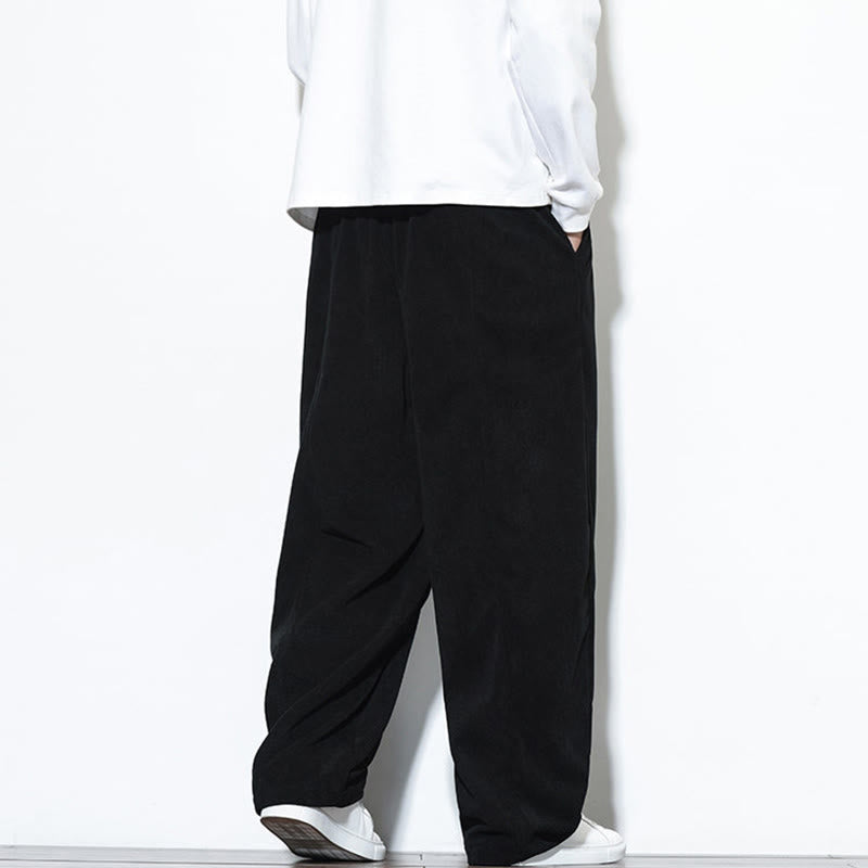 Męskie spodnie haremowe z kieszeniami, gładkie, z czystej bawełny, z ściągaczem i sztruksu z Buddha Stones - image 27