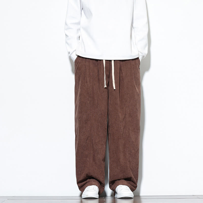 Męskie spodnie haremowe z kieszeniami, gładkie, z czystej bawełny, z ściągaczem i sztruksu z Buddha Stones - Sjena - US/UK/AU46, EU56 (5XL) - image 31