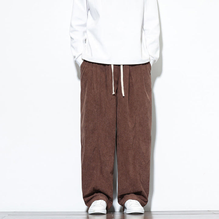 Męskie spodnie haremowe z kieszeniami, gładkie, z czystej bawełny, z ściągaczem i sztruksu z Buddha Stones - Sjena - US/UK/AU46, EU56 (5XL) - image 31