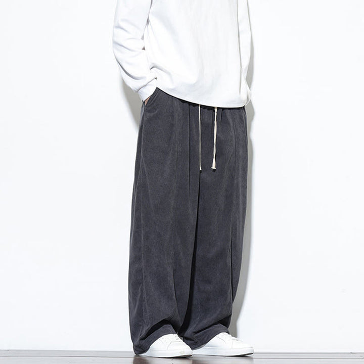 Męskie spodnie haremowe z kieszeniami, gładkie, z czystej bawełny, z ściągaczem i sztruksu z Buddha Stones - image 18