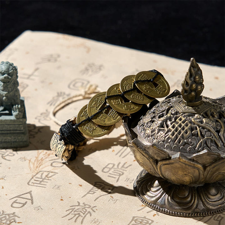 Bransoletka z amuletem i liną ochronną z kamieniami Buddha Stones cesarza  - image 2