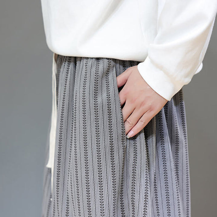 Męskie spodnie haremowe z materiału sztruksowego z kieszeniami i ściągaczem w paski z Buddha Stones - image 51