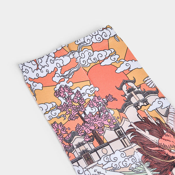 Buddha Stones Skarpetki unisex dla mężczyzn i kobiet, w chmurach, falach słonecznych i Micro Crew - image 2