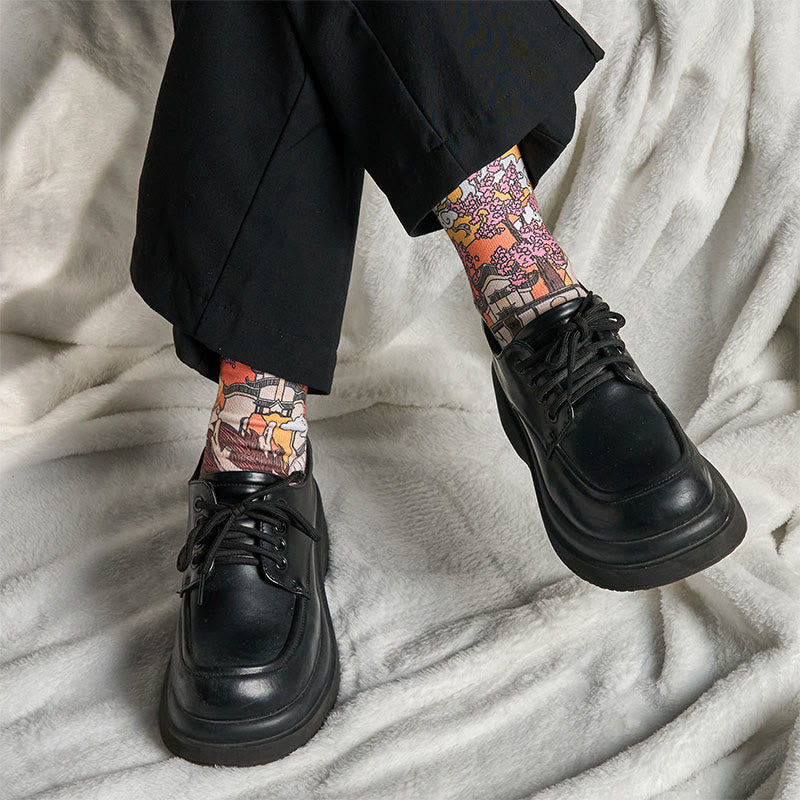 Buddha Stones Skarpetki unisex dla mężczyzn i kobiet, w chmurach, falach słonecznych i Micro Crew - image 6