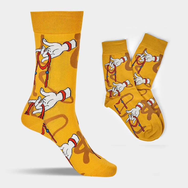 Damskie skarpetki z kolekcji "Buddha Stones" z motywem świętej ręki Buddy trzymającej czerwoną linę Micro Crew - image 4