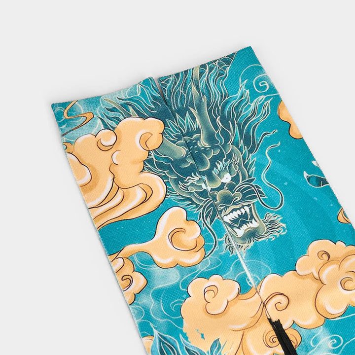 Skarpetki męskie z motywem modnych chmur i smoka w stylu casual z kolekcji Buddha Stones Micro Crew - image 2