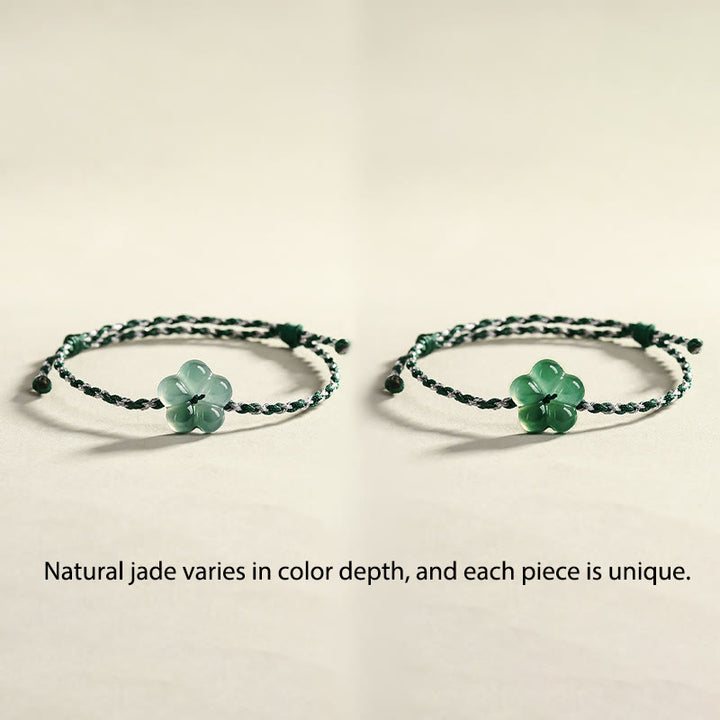 Bransoletka z naturalnego jadeitu z Buddha Stones, tkana ręcznie, zapewniająca dobrobyt - image 6