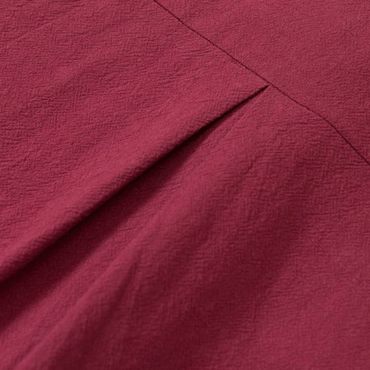 Buddha Stones, 2 szt., gładki męski komplet koszuli z długim rękawem i spodniami bawełnianymi z kieszeniami i żabką - image 6