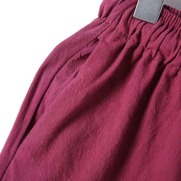 Buddha Stones, 2 szt., jednolity kolor, męski, bawełniany komplet koszuli z długim rękawem i spodniami, zapinany na guziki żaby, z kieszeniami - image 41