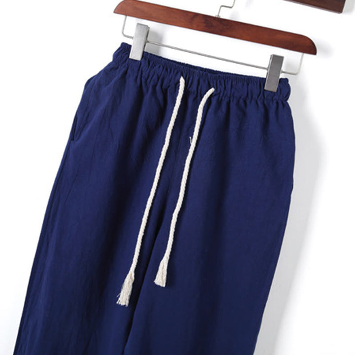 Buddha Stones, 2 szt., jednolity kolor, męski, bawełniany komplet koszuli z długim rękawem i spodniami, zapinany na guziki żaby, z kieszeniami - image 25