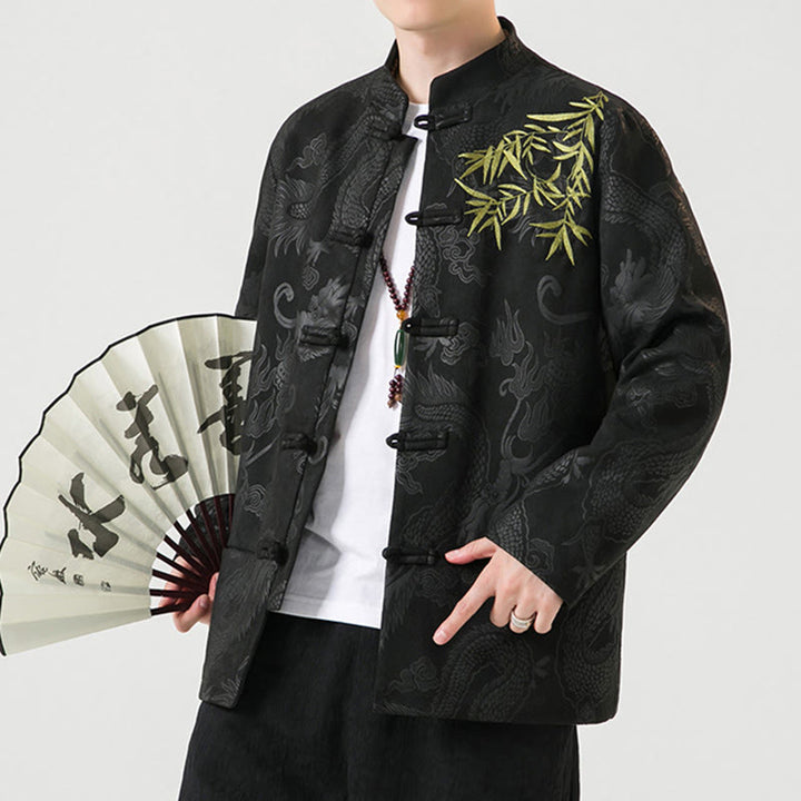 Kurtka męska z długim rękawem i guzikami w kształcie żaby z motywem kamieni Buddha Stones - image 9