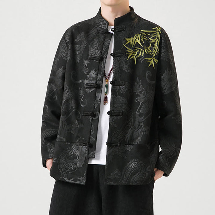 Kurtka męska z długim rękawem i guzikami w kształcie żaby z motywem kamieni Buddha Stones - image 2