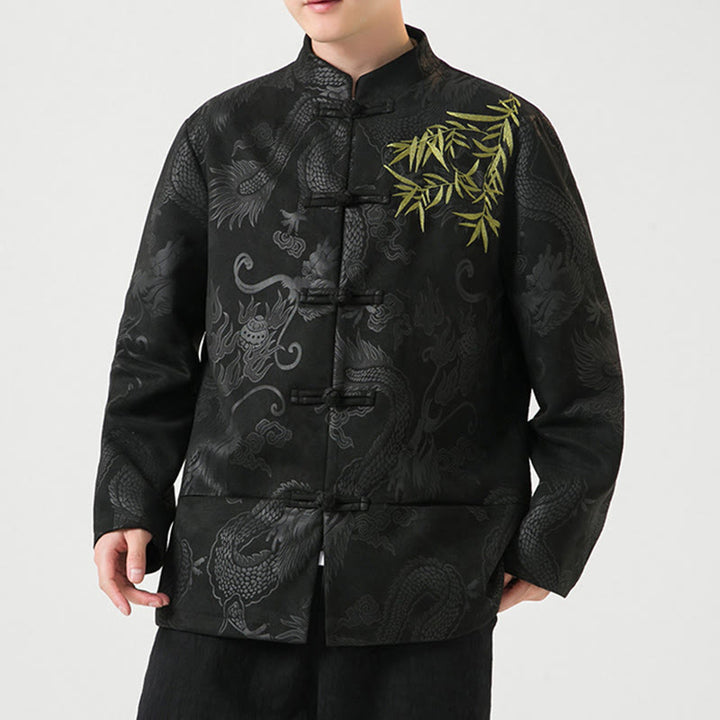 Kurtka męska z długim rękawem i guzikami w kształcie żaby z motywem kamieni Buddha Stones - image 7