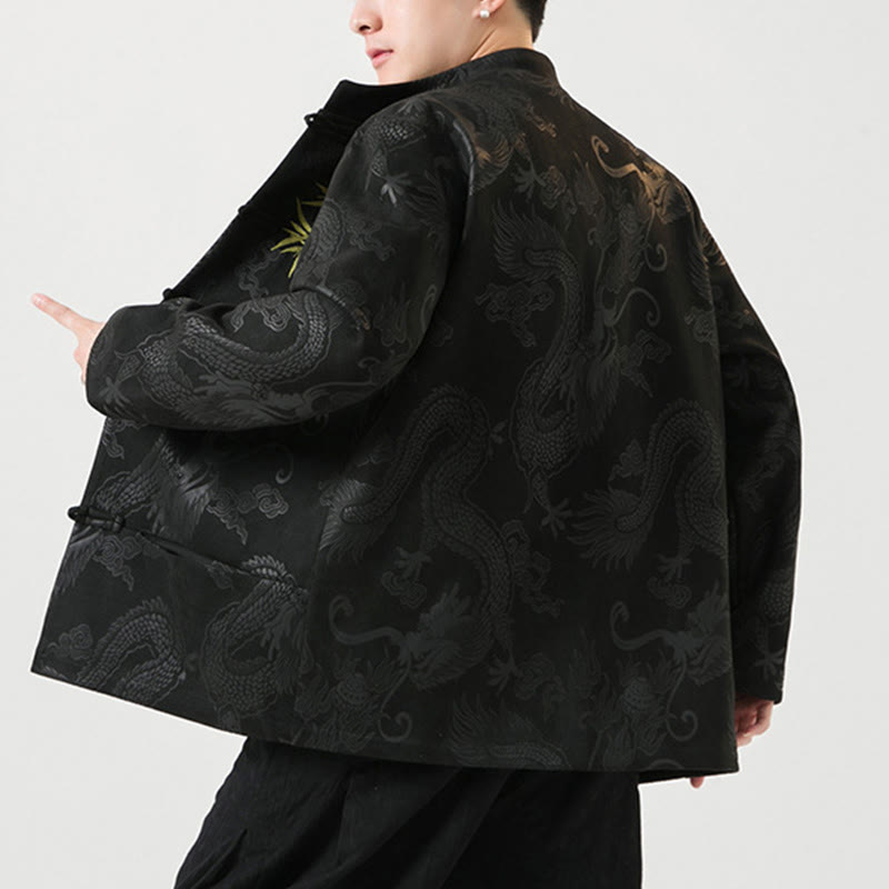 Kurtka męska z długim rękawem i guzikami w kształcie żaby z motywem kamieni Buddha Stones - image 4