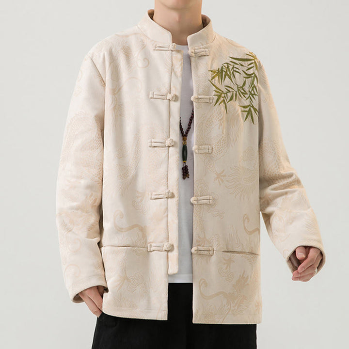 Kurtka męska z długim rękawem i guzikami w kształcie żaby z motywem kamieni Buddha Stones - image 29