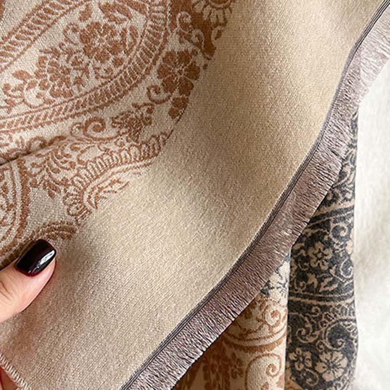 Zimowy, termiczny szalik z Buddha Stones w dopasowanym kolorze z motywem paisley i winorośli - image 10