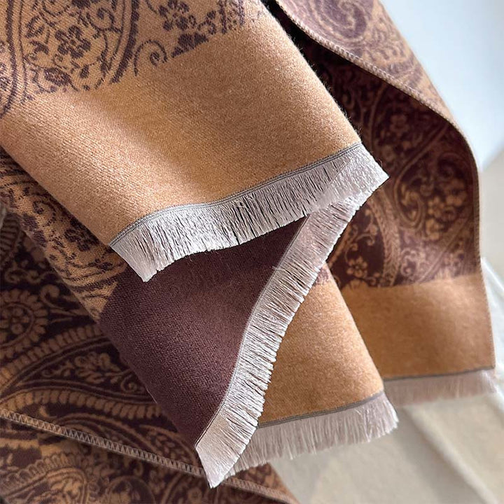 Zimowy, termiczny szalik z Buddha Stones w dopasowanym kolorze z motywem paisley i winorośli - image 6