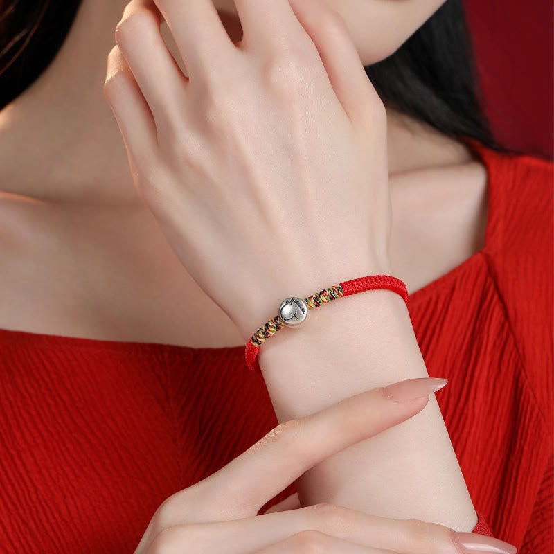 Bransoletka pleciona z Buddha Stones ze srebra próby 999, chińskiego zodiaku, roku konia, z czerwonego sznurka, o dużej wytrzymałości - image 10