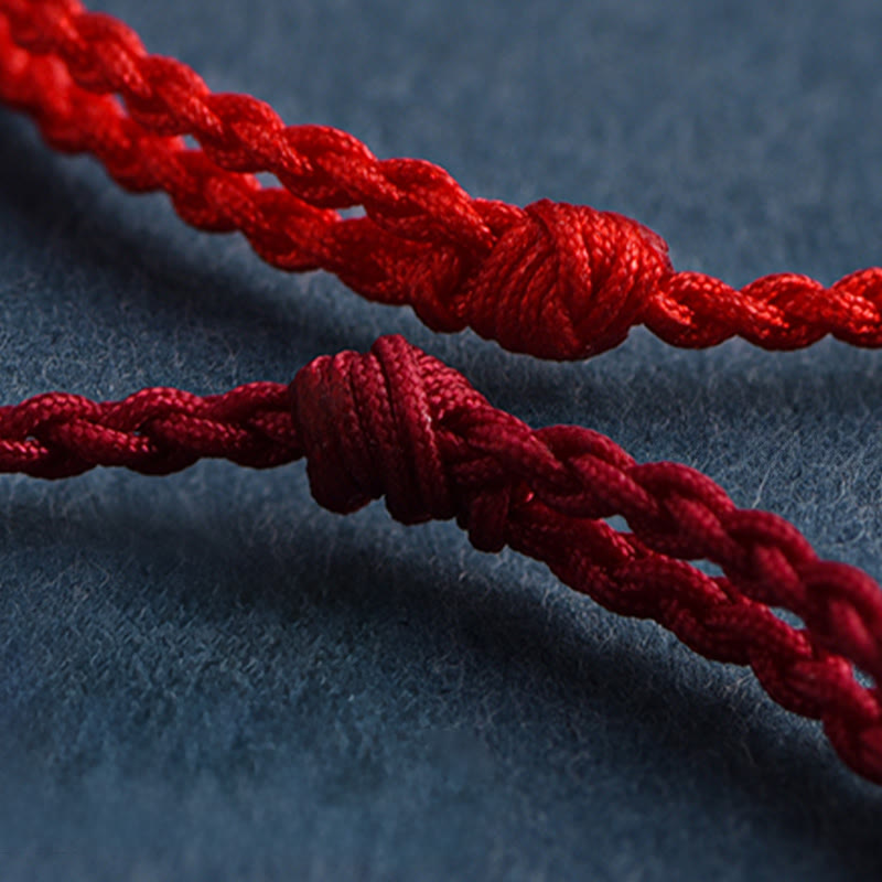 Bransoletka na kostkę z Buddha Stones, Rok Konia, srebro próby 999, pleciony sznurek szczęścia - image 6