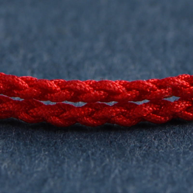 Bransoletka na kostkę z Buddha Stones, Rok Konia, srebro próby 999, pleciony sznurek szczęścia - image 14