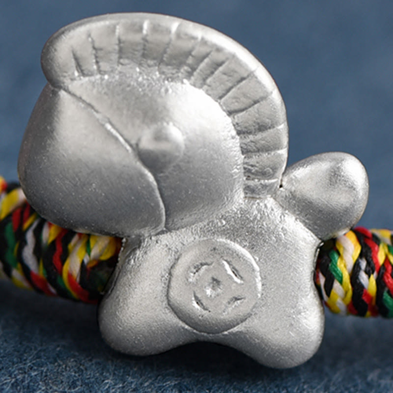 Bransoletka na kostkę z Buddha Stones, Rok Konia, srebro próby 999, pleciony sznurek szczęścia - image 15