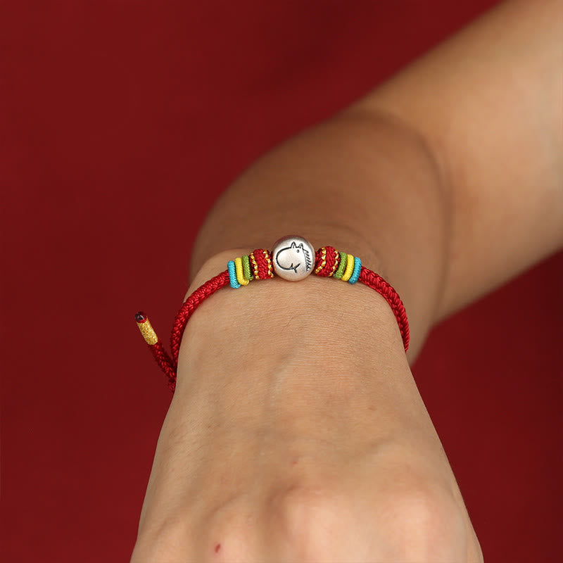 Bransoletka wiary z Buddha Stones, Rok Konia, srebro próby 999, pleciona na czerwonym sznurku - image 3