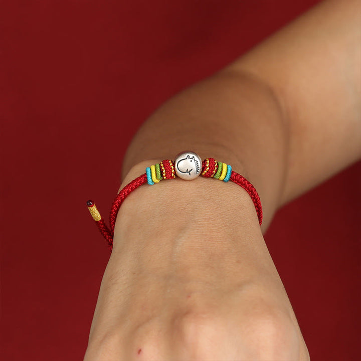 Bransoletka wiary z Buddha Stones, Rok Konia, srebro próby 999, pleciona na czerwonym sznurku - image 3