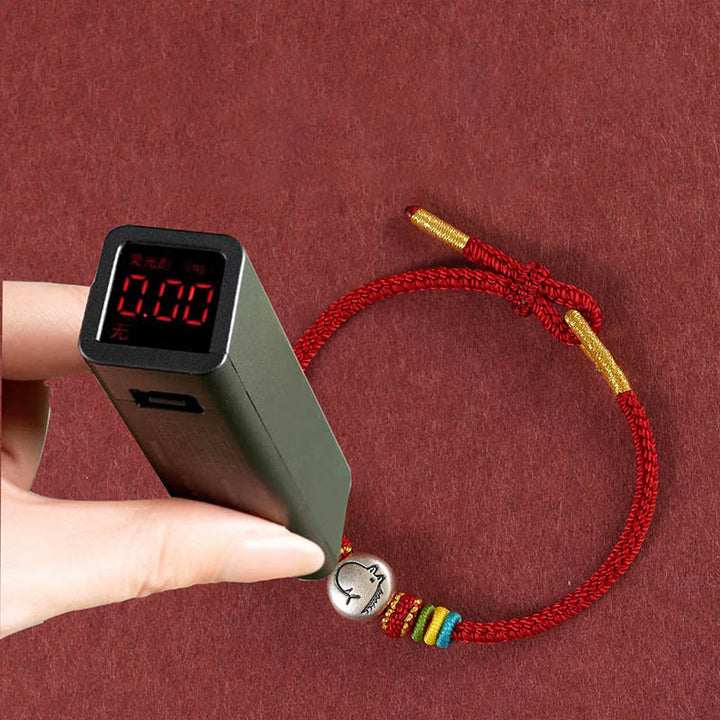 Bransoletka wiary z Buddha Stones, Rok Konia, srebro próby 999, pleciona na czerwonym sznurku - image 4