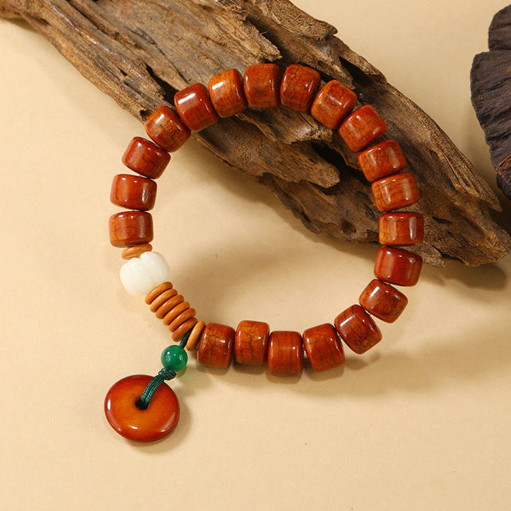 Bransoletka oświecenia z koralikami z kości i Buddha Stones w kształcie lotosu i zapięciem na klamrę - image 1
