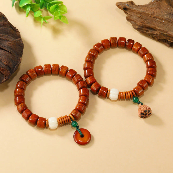 Bransoletka oświecenia z koralikami z kości i Buddha Stones w kształcie lotosu i zapięciem na klamrę - image 10