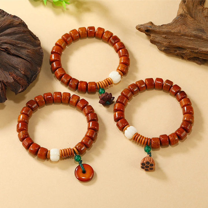 Bransoletka oświecenia z koralikami z kości i Buddha Stones w kształcie lotosu i zapięciem na klamrę - image 11