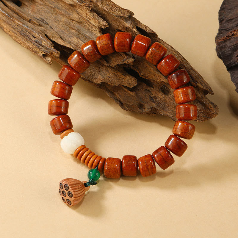 Bransoletka oświecenia z koralikami z kości i Buddha Stones w kształcie lotosu i zapięciem na klamrę - image 8