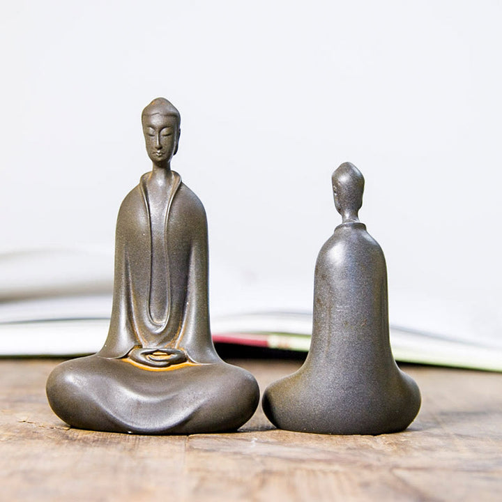 Buddha Stones Ręcznie Budda Siakjamuni Żelazo Proszek Rdza Odlew Żywicy Statua Dekoracja Domu - image 22