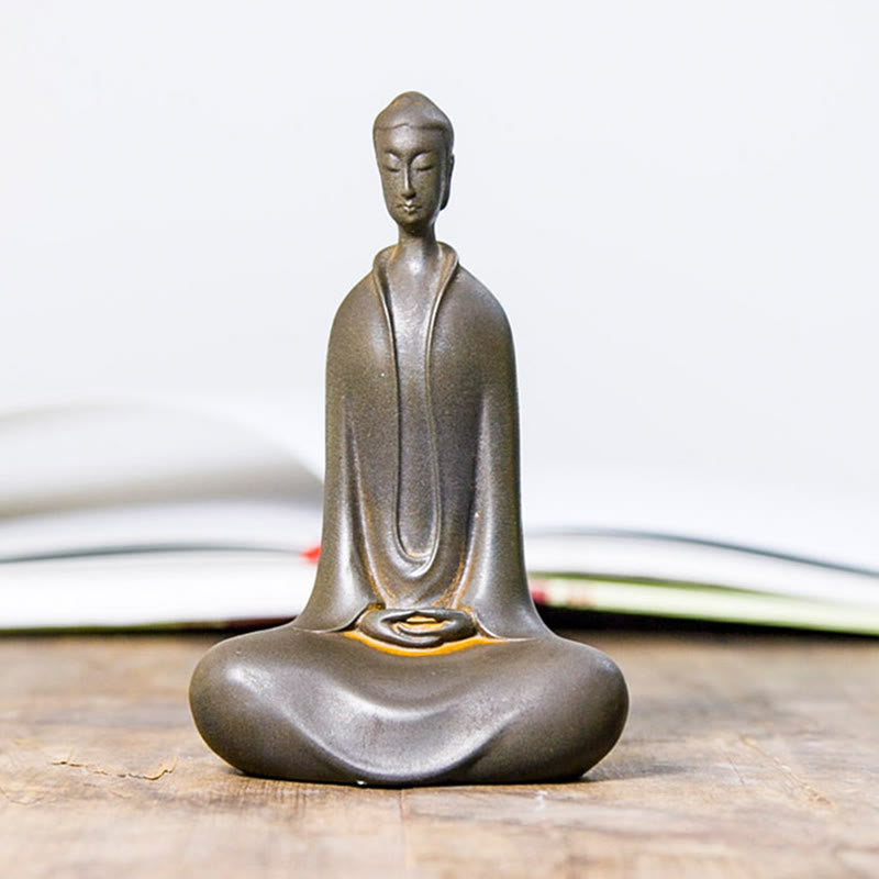 Buddha Stones Ręcznie Budda Siakjamuni Żelazo Proszek Rdza Odlew Żywicy Statua Dekoracja Domu - image 19