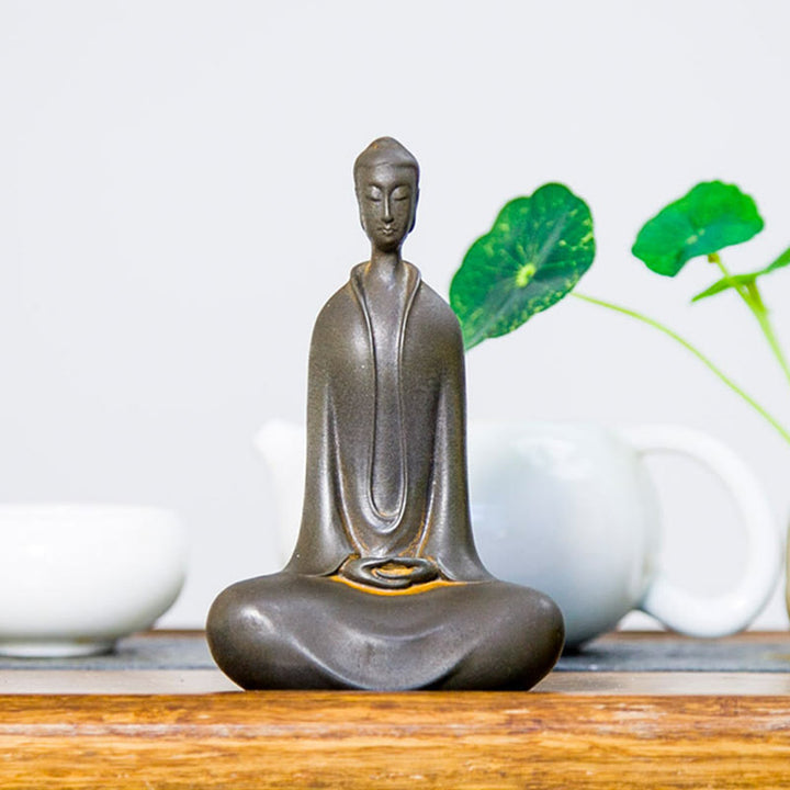 Buddha Stones Ręcznie Budda Siakjamuni Żelazo Proszek Rdza Odlew Żywicy Statua Dekoracja Domu - image 15