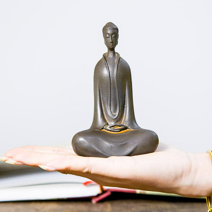 Buddha Stones Ręcznie Budda Siakjamuni Żelazo Proszek Rdza Odlew Żywicy Statua Dekoracja Domu - image 20