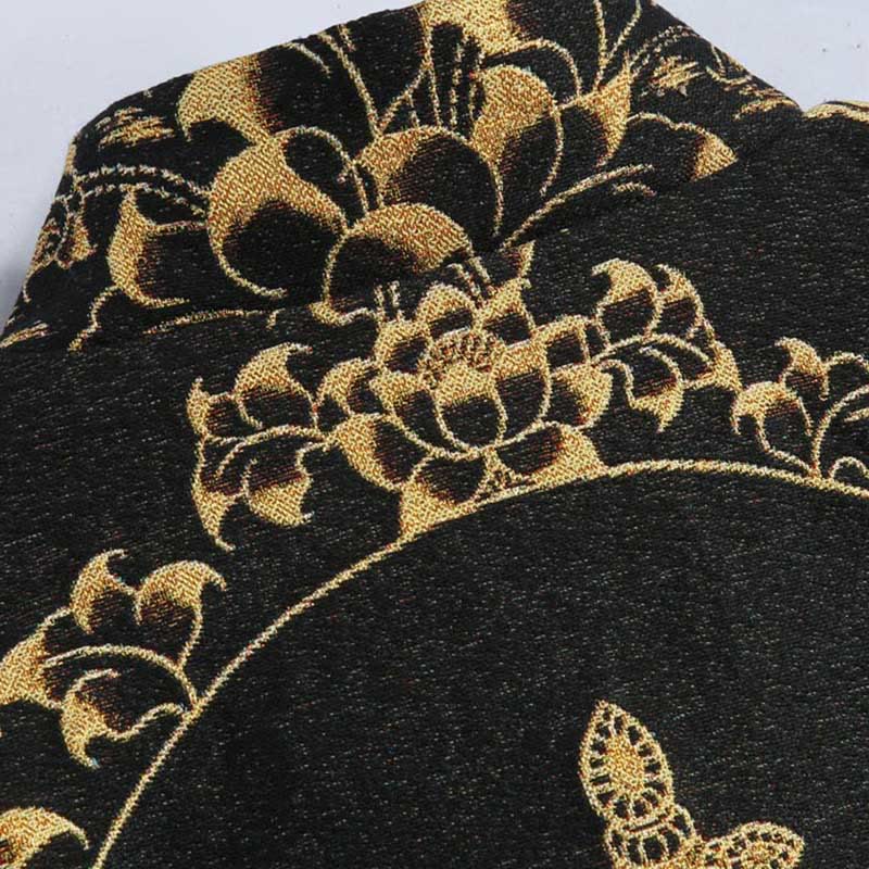 Kurtka męska z długim rękawem i guzikami z motywem żaby Guanyin z Buddha Stones Awalokiteśwary - image 4