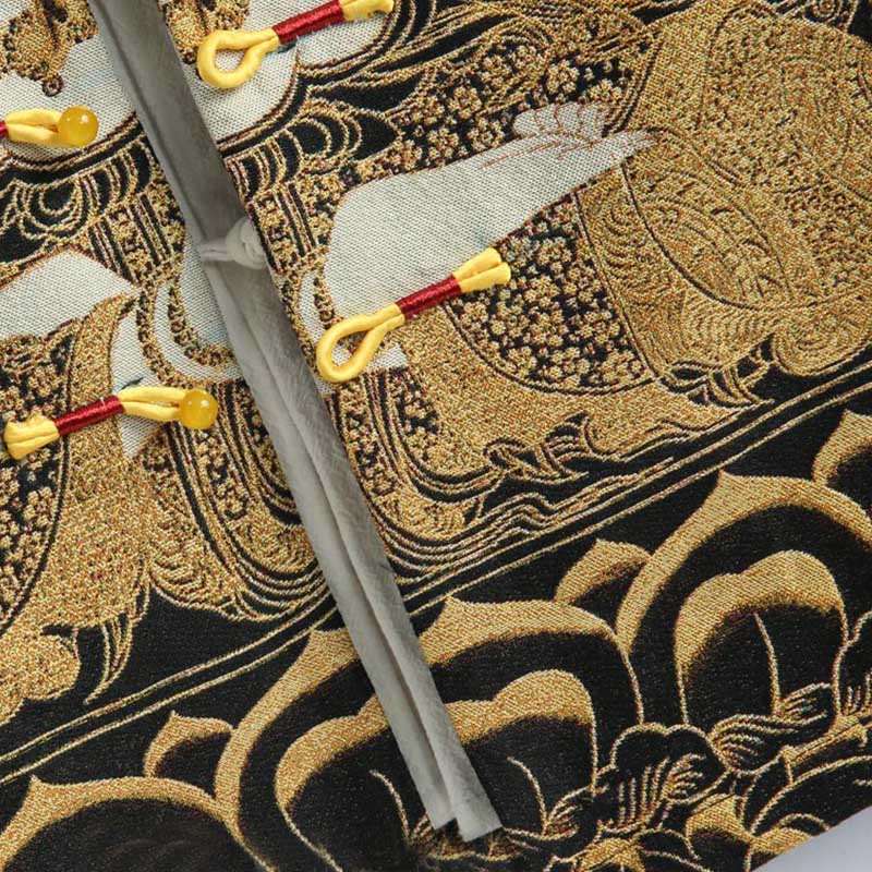 Kurtka męska z długim rękawem i guzikami z motywem żaby Guanyin z Buddha Stones Awalokiteśwary - image 7