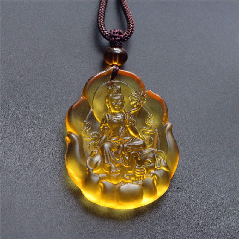 Naszyjnik z Buddha Stones Liuli Crystal z chińskim znakiem zodiaku, ochrona narodzin Buddy - Bodhisattwa Smok/Wąż-Samantabhadra - image 4