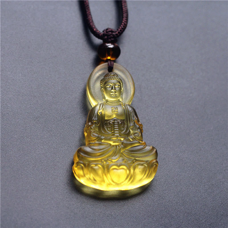 Naszyjnik z Buddha Stones Liuli Crystal Medicine Buddha Serenity - image 4
