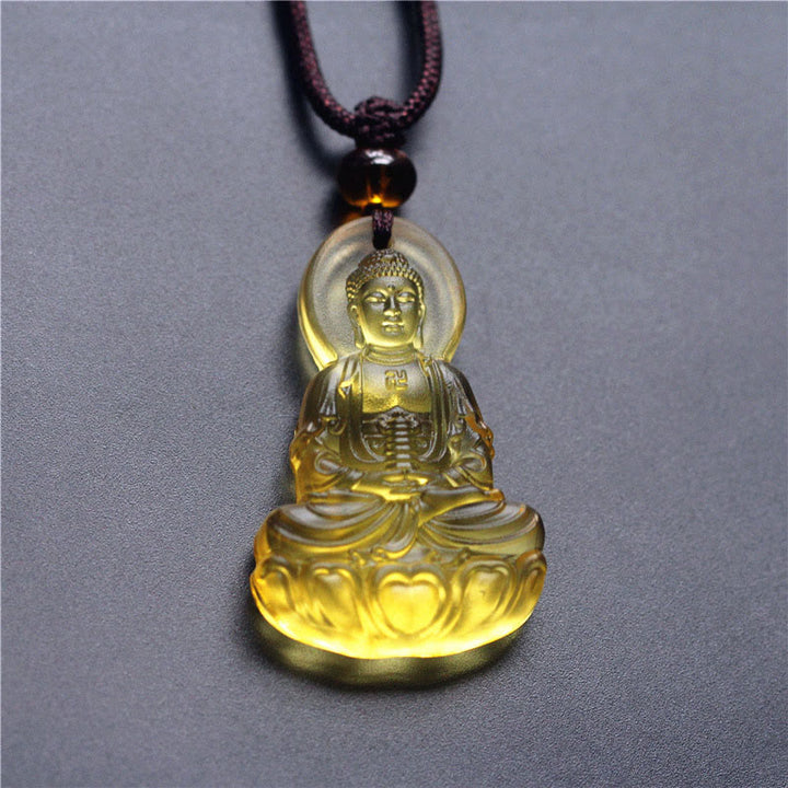 Naszyjnik z Buddha Stones Liuli Crystal Medicine Buddha Serenity - image 4