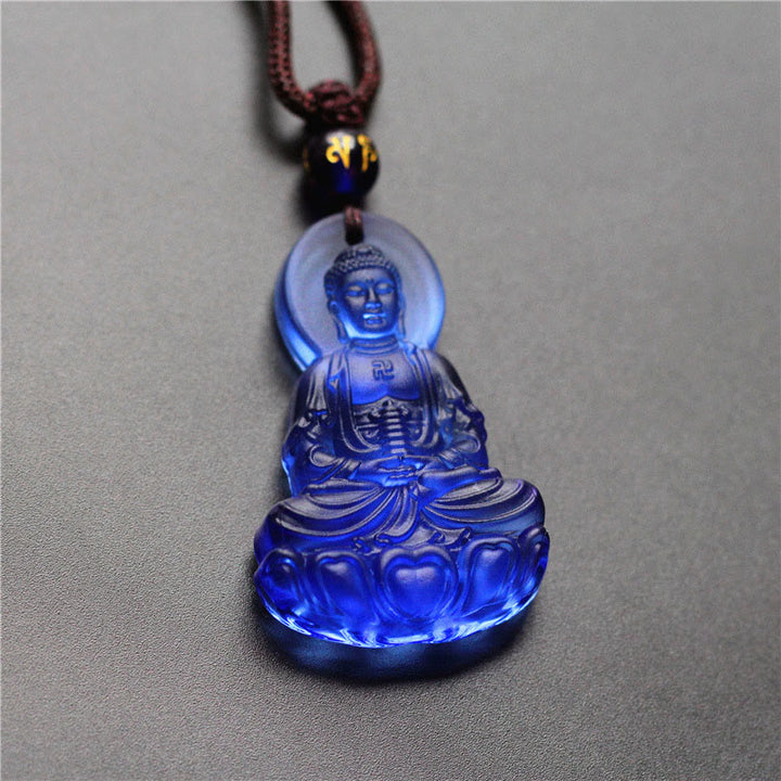 Naszyjnik z Buddha Stones Liuli Crystal Medicine Buddha Serenity - image 2